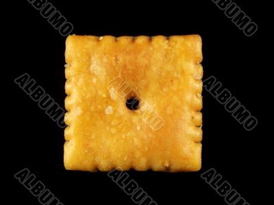 Close Up of One Cheese Cracker