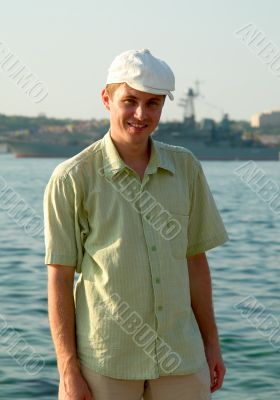 Young Man in front of water