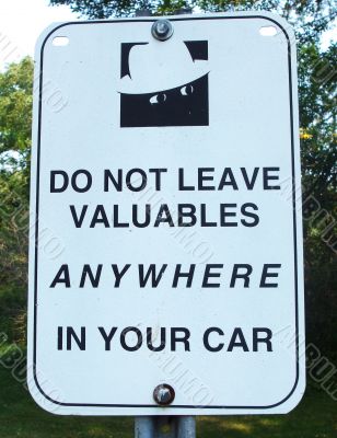 Do Not Leave Valuables