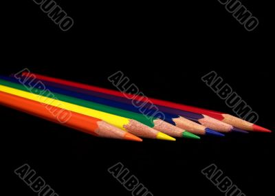 Colored Pencils on Black Background