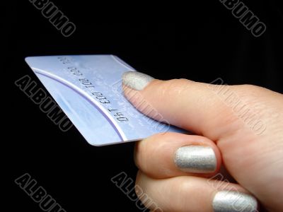 woman hand holding credit card