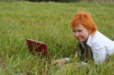 young woman with notebook