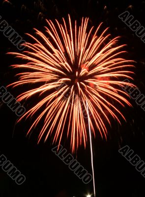 Night fireworks upon dark sky