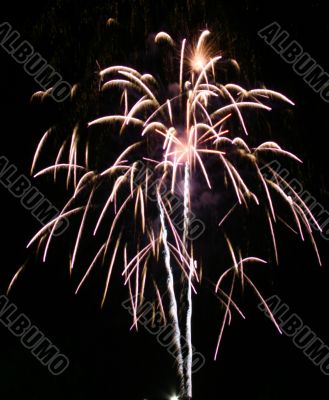 Night fireworks upon dark sky
