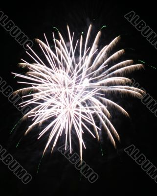 Night fireworks upon dark sky