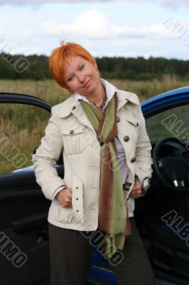 Woman and a car