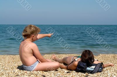 Family on a beach