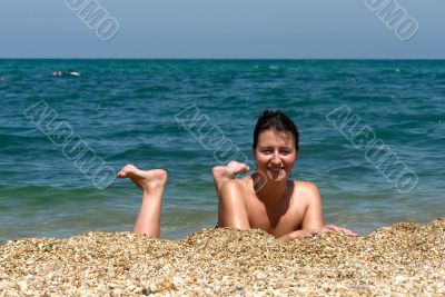 woman at the sea