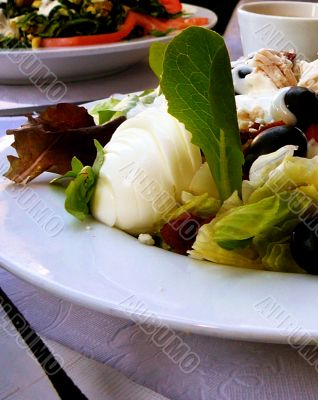 Fresh Salad Served at Outdoor Cafe