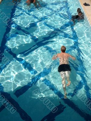 Aerial View of Swimmers