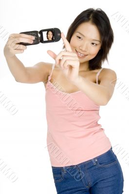 Asian Girl With Cameraphone