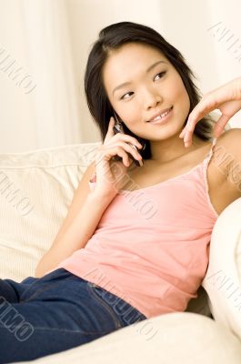Asian Woman On Phone