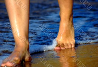 walking on the beach