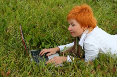 young woman with notebook