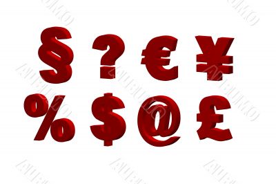 red symbols