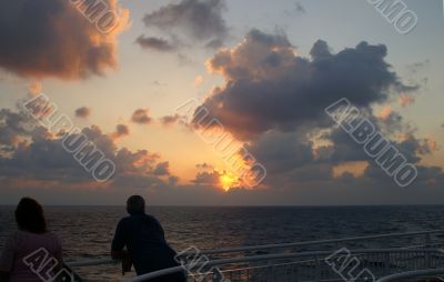 sunset on a sea