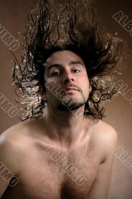  the man with flying hair