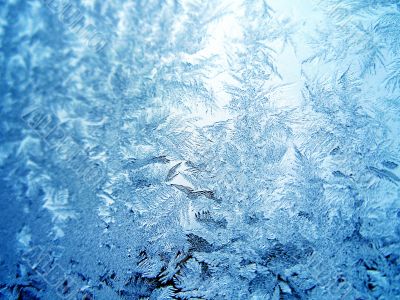 Icy pattern on glass