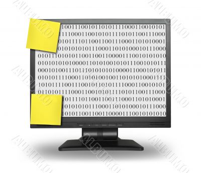 LCD display abstract binary code