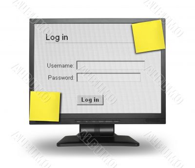 Log in screen