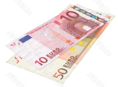 two Euro banknotes