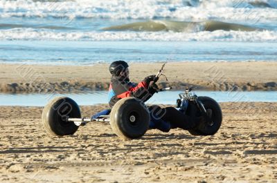  kite buggy on the beach