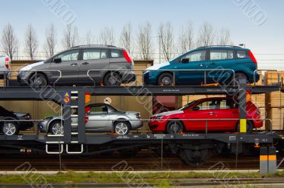 cars on a train