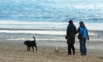 walking on the beach