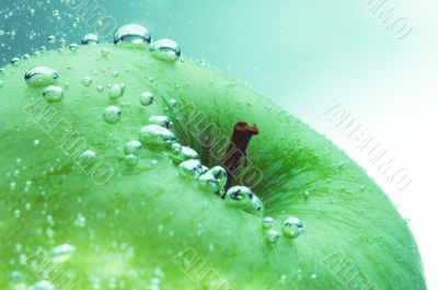 fresh apple and water