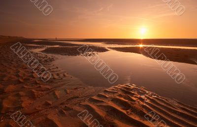 sunset evening on the beach