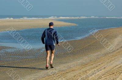 running along the beach