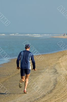 running along the beach