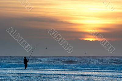 fishing on the beach