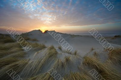 Beautiful sunset and sand dunes