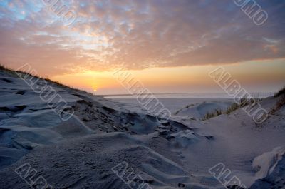 Beautiful sunset and sand dunes