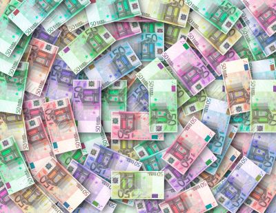 colored notes of 50 euro