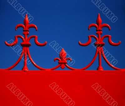 Red & blue architectural motif