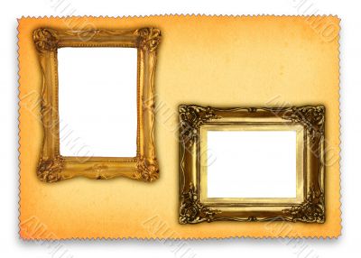 antique frames against retro background