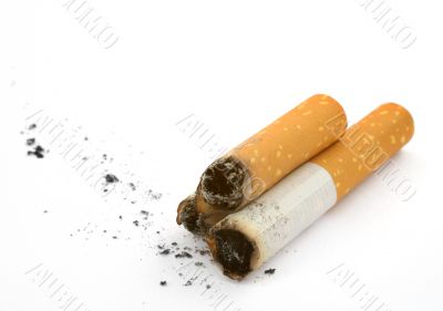 three cigarettes butts