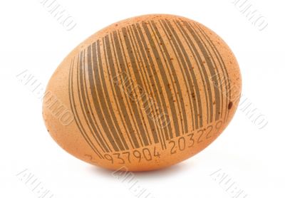 free-range egg with bar code