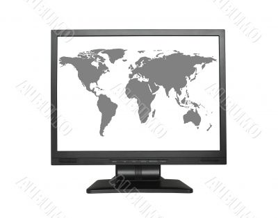 World map in wide LCD screen