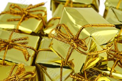 stack of golden gifts