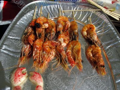 Thai prawn kebabs