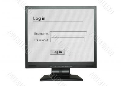 Log in screen