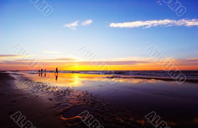 family on the beach