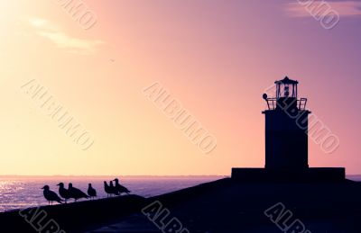 lighthouse in the evening