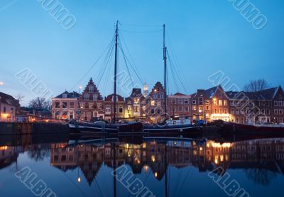 boats and typical dutch houses