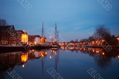 boats and typical dutch houses