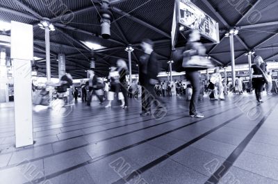 people traveling at the airport