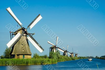 beautiful dutch windmill landscape